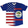 American Flag And Belize Flag Combination Soccer Jersey Made In USA by Tribe Lacrosse
