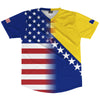American Flag And Bosnia And Herzegovina Flag Combination Soccer Jersey Made In USA by Tribe Lacrosse