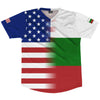 American Flag And Bulgaria Flag Combination Soccer Jersey Made In USA by Tribe Lacrosse