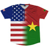 American Flag And Burkina Faso Flag Combination Soccer Jersey Made In USA by Tribe Lacrosse