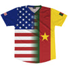 American Flag And Cameroon Flag Combination Soccer Jersey Made In USA by Tribe Lacrosse