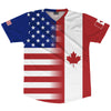American Flag And Canada Flag Combination Soccer Jersey Made In USA by Tribe Lacrosse