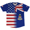 American Flag And Cayman IslAnds Flag Combination Soccer Jersey Made In USA by Tribe Lacrosse