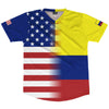 American Flag And Colombia Flag Combination Soccer Jersey Made In USA by Tribe Lacrosse