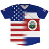 American Flag And Costa Rica Flag Combination Soccer Jersey Made In USA by Tribe Lacrosse