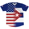 American Flag And Cuba Flag Combination Soccer Jersey Made In USA by Tribe Lacrosse