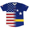 American Flag And Curacao Flag Combination Soccer Jersey Made In USA by Tribe Lacrosse