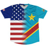 American Flag And DR Congo Flag Combination Soccer Jersey Made In USA by Tribe Lacrosse