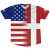 American Flag And Denmark Flag Combination Soccer Jersey Made In USA by Tribe Lacrosse