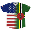 American Flag And Dominica Flag Combination Soccer Jersey Made In USA by Tribe Lacrosse