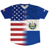 American Flag And El Salvador Flag Combination Soccer Jersey Made In USA by Tribe Lacrosse