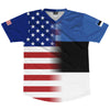 American Flag And Estonia Flag Combination Soccer Jersey Made In USA by Tribe Lacrosse