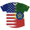 American Flag And Ethiopia Flag Combination Soccer Jersey Made In USA by Tribe Lacrosse