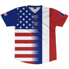 American Flag And France Flag Combination Soccer Jersey Made In USA by Tribe Lacrosse