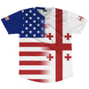 American Flag And Georgia Flag Combination Soccer Jersey Made In USA by Tribe Lacrosse