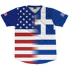 American Flag And Greece Flag Combination Soccer Jersey Made In USA by Tribe Lacrosse