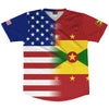 American Flag And Grenada Flag Combination Soccer Jersey Made In USA by Tribe Lacrosse