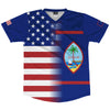 American Flag And Guam Flag Combination Soccer Jersey Made In USA by Tribe Lacrosse