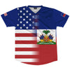 American Flag And Haiti Flag Combination Soccer Jersey Made In USA by Tribe Lacrosse