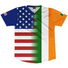 American Flag And IrelAnd Flag Combination Soccer Jersey Made In USA by Tribe Lacrosse