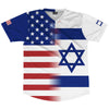 American Flag And Israel Flag Combination Soccer Jersey Made In USA by Tribe Lacrosse