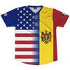 American Flag and Moldova Flag Combination Soccer Jersey Made In USA by Tribe Lacrosse
