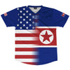 American Flag and North Korea Flag Combination Soccer Jersey Made In USA by Tribe Lacrosse