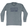 Assets Over Everything Adult Tri-Blend Long Sleeve T-shirt by Tribe Lacrosse