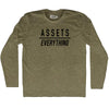 Assets Over Everything Adult Tri-Blend Long Sleeve T-shirt by Tribe Lacrosse