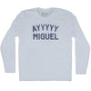 Ayyyyy Miguel Adult Tri-Blend Long Sleeve T-shirt by Tribe Lacrosse