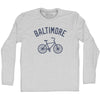Baltimore Bike Adult Cotton Long Sleeve T-shirt by Tribe Lacrosse