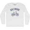 Baltimore Bike Adult Cotton Long Sleeve T-shirt by Tribe Lacrosse
