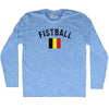 Belgium Fistball Country Flag Adult Tri-Blend Long Sleeve T-shirt by Tribe Lacrosse
