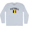 Belgium Fistball Country Flag Adult Tri-Blend Long Sleeve T-shirt by Tribe Lacrosse