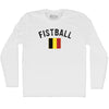 Belgium Fistball Country Flag Adult Cotton Long Sleeve T-shirt by Tribe Lacrosse