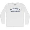 Big Brother Is Watching You Adult Cotton Long Sleeve T-shirt by Tribe Lacrosse