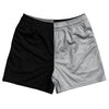 Black And Grey Medium Quad Color Rugby Shorts Made In USA by Tribe Lacrosse