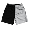 Black And Grey Medium Quad Color Athletic Running Fitness Exercise Shorts 7" Inseam Shorts Made In USA by Tribe Lacrosse