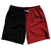 Black And Red Dark Quad Color Swim Shorts 7" Made In USA by Tribe Lacrosse