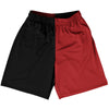 Black And Red Dark Quad Color Basketball Practice Shorts Made In USA by Tribe Lacrosse
