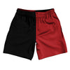 Black And Red Dark Quad Color Athletic Running Fitness Exercise Shorts 7" Inseam Shorts Made In USA by Tribe Lacrosse