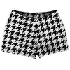 Black And White Houndstooth Shorty Short Gym Shorts 2.5" Inseam Made In USA by Tribe Lacrosse