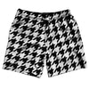 Black And White Houndstooth Swim Shorts 7" Made In USA by Tribe Lacrosse