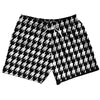 Black And White Houndstooth 5" Swim Shorts Made In USA by Tribe Lacrosse