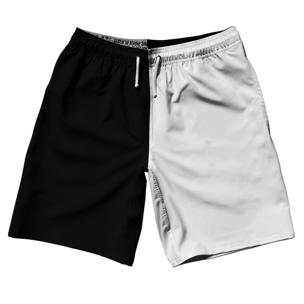Black And White Quad Color 10" Swim Shorts Made In USA by Tribe Lacrosse