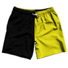 Black And Yellow Quad Color Swim Shorts 7" Made In USA by Tribe Lacrosse