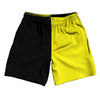Black And Yellow Quad Color Athletic Running Fitness Exercise Shorts 7" Inseam Shorts Made In USA by Tribe Lacrosse