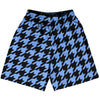 Blue Carolina And Black Houndstooth Basketball Practice Shorts Made In USA by Tribe Lacrosse