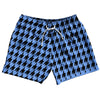 Blue Carolina And Black Houndstooth 5" Swim Shorts Made In USA by Tribe Lacrosse