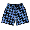 Blue Carolina And Black Houndstooth Soccer Shorts Made In USA by Tribe Lacrosse